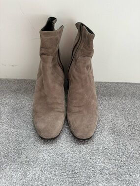 Suede Ankle Booties in Taupe - Comfortable Everyday Style